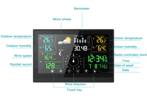 Full Function Weather <strong>Forecast</strong> with Wind Speed and Rain Color LCD Thermo-Hygro Meter <strong>Forecast</strong> Weather <strong>Forecast</strong> - Product Image 2