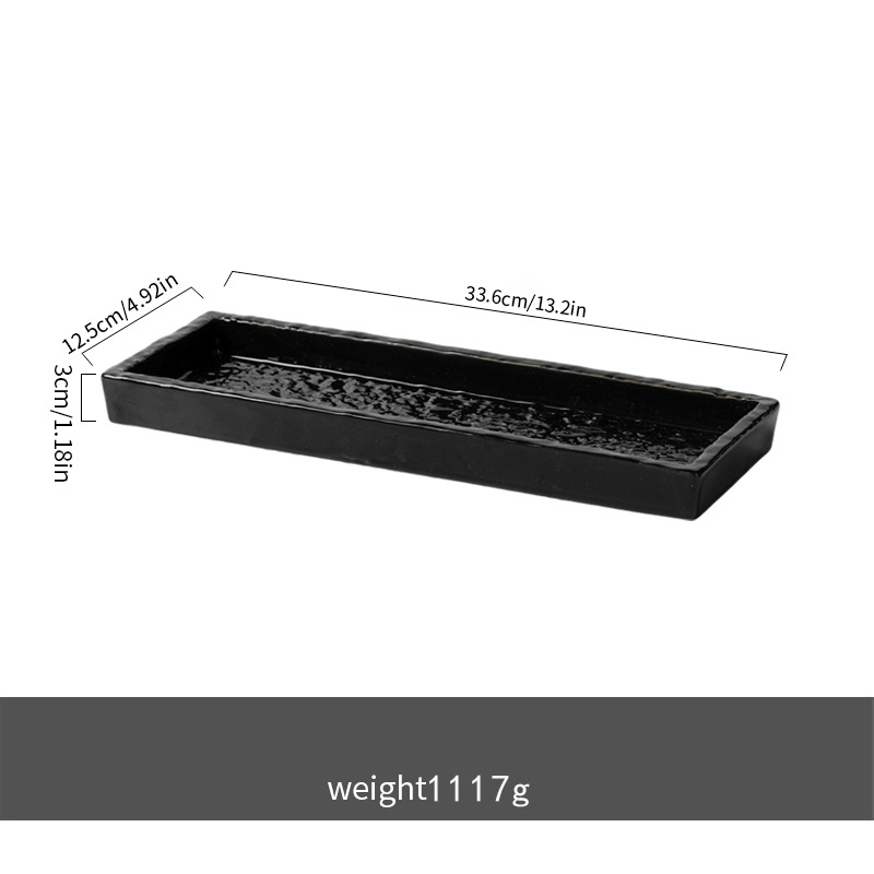 Black ceramic tray - small