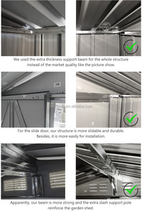ราคาโรงงานจีนโรงเก็บของกลางแจ้งโลหะ 10 x 12 ตู้เก็บเครื่องมือทําสวน - Product Image 4