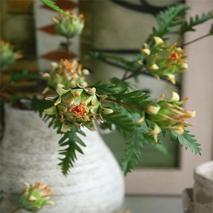 New <strong>Design</strong> Artificial Real Touch Tropical Flowers Centerpieces 2 Heads King <strong>Protea</strong> Artichoke Flower for Home Wedding Decor - Product Image 5