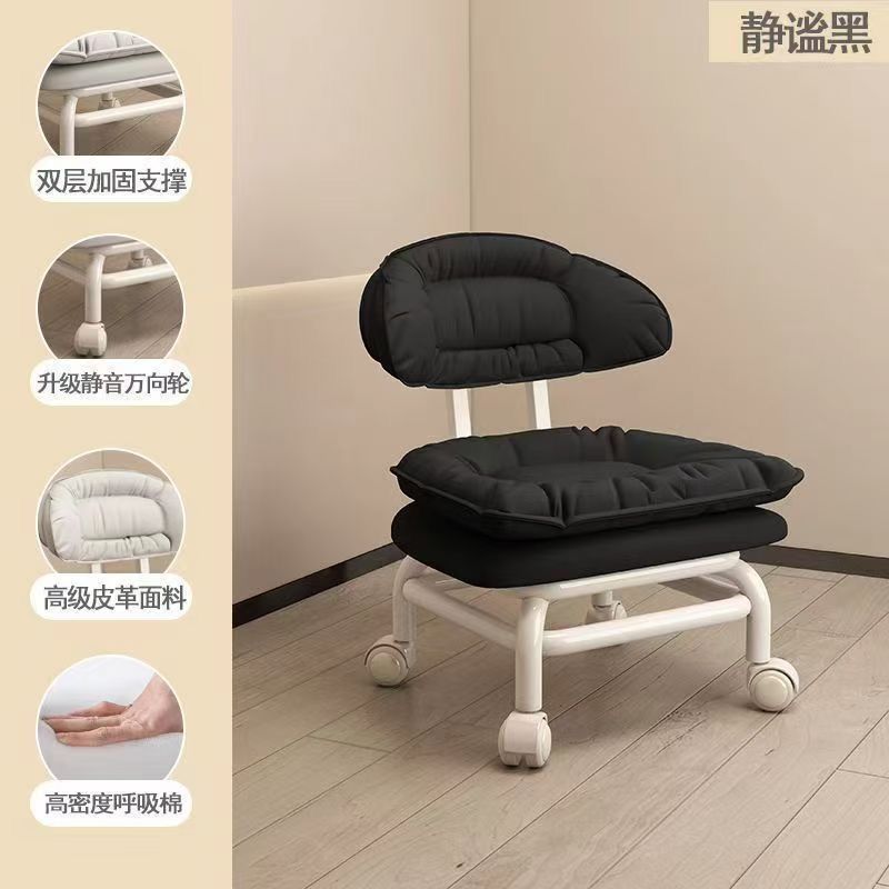 Black upgraded soft backrest with thickened cloud-like cushion
