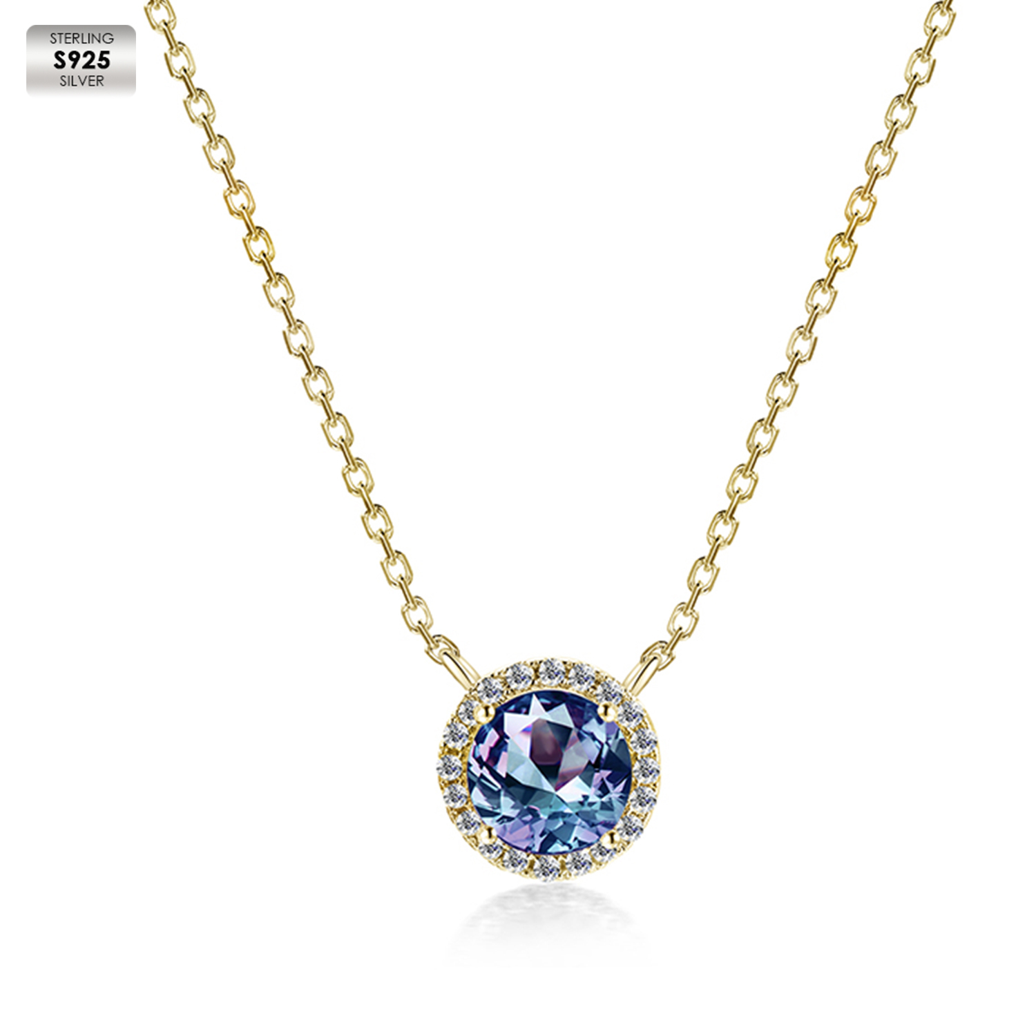 925 Silver With 18k Yellow Gold Plated Stylish Necklace