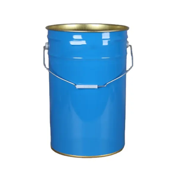 Barril químico redondo de hojalata de 20L, tambor de metal de 5 galones con tapa Rieke para fábrica de aceite de China