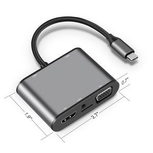 8 in 1 HUB tipi C USB3.0 + USB2.0 * 2 + USB-C PD + HD + VGA + TF + ses cep telefonu DVD oynatıcıları ve PVC ile monitörler için - Product Image 4