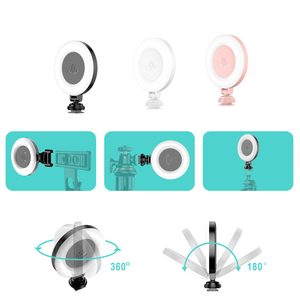 D07 taşınabilir mini telefon selfie dolgu ışığı üç renkli sıcaklık kamera cep lambası halka ışık 1/4 vida arayüzü ile - Product Image 5