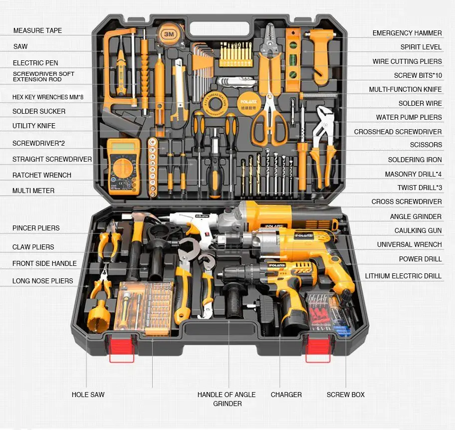 Caixa de ferramentas de hardware manual, caixa de plástico personalizada para uso doméstico, 43 anos, 52*43*30.5