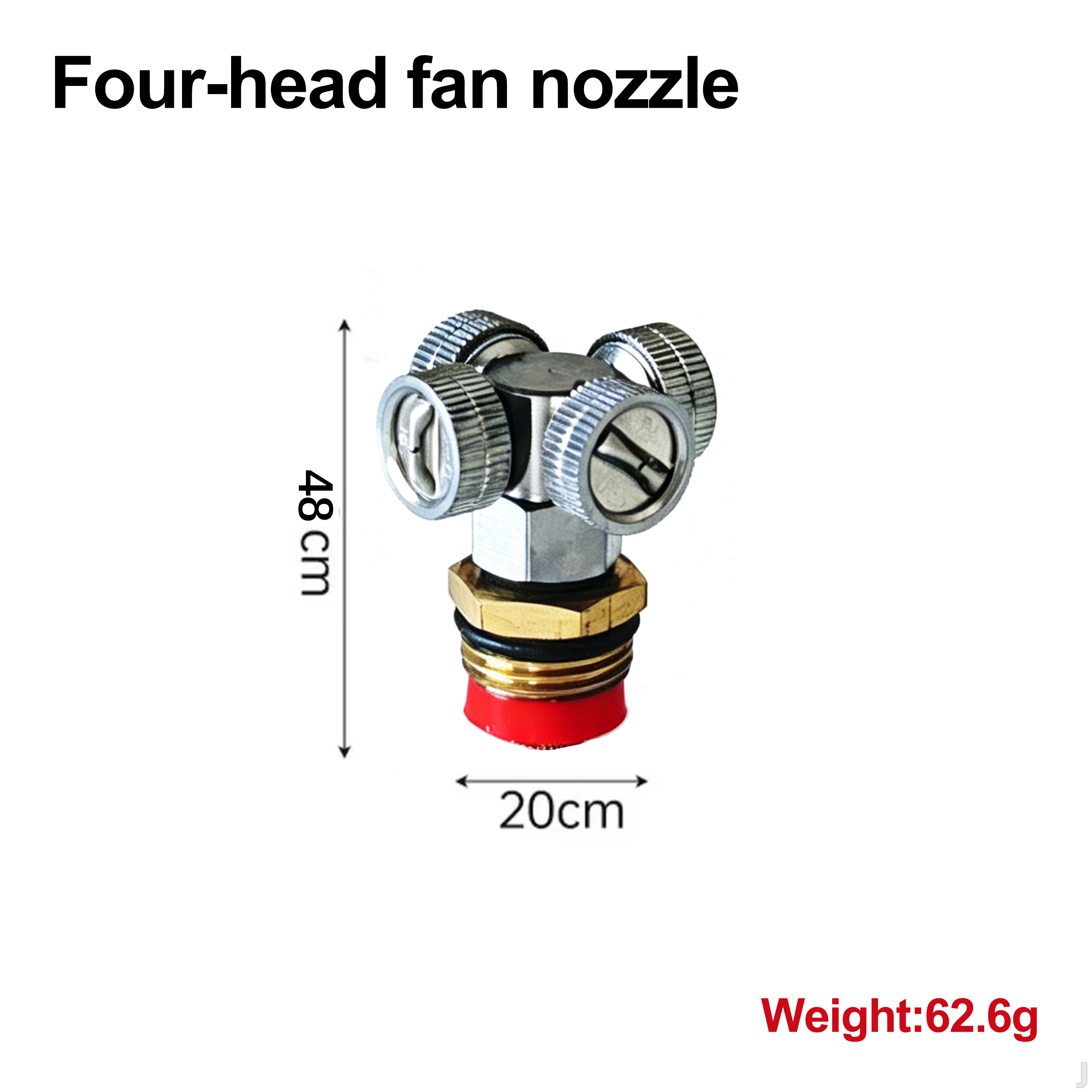 Boquilla de ventilador de cuatro cabezales