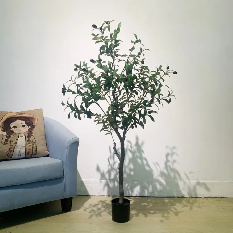 Adecuado para el piso de escritorio del hogar de la empresa bronce pequeño olivo árbol artificial 120 cm