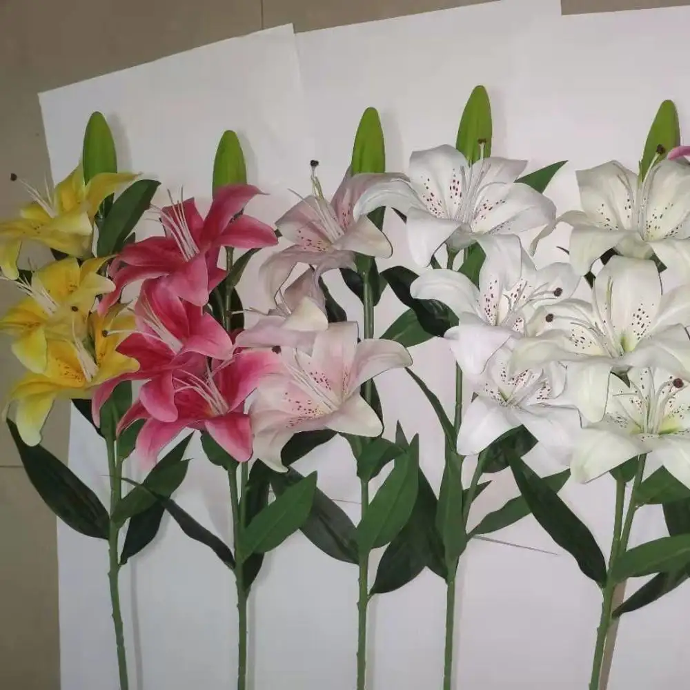 Flores de látex revestidas de toque direto da fábrica, flor artificial única para decoração interna