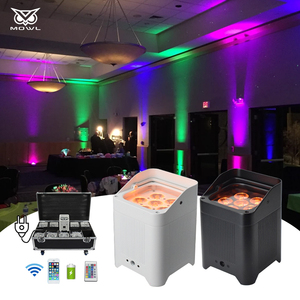 MOWL Control Inalámbrico DMX 6x18W RGBWA UV 6 en 1 Alimentado por Batería Uplight LED Par Light para Boda DJ Party - Product Image 1