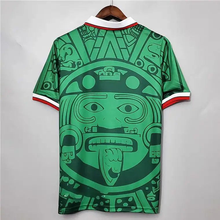 Camisetas de fútbol Retro de México para hombre, Camisetas de fútbol verdes de alta calidad con logotipo personalizado, 1998