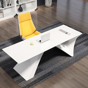 <span class=keywords><strong>Design</strong></span> moderno alto brilho branco escritório mobiliário computador casa chefe mesa