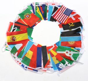 <strong>Custom</strong> Mini Polyester <strong>Triangle</strong> <strong>Flags</strong> Colorful <strong>Bunting</strong> with Customized Design Festival Decoration for Bars - Product Image 5