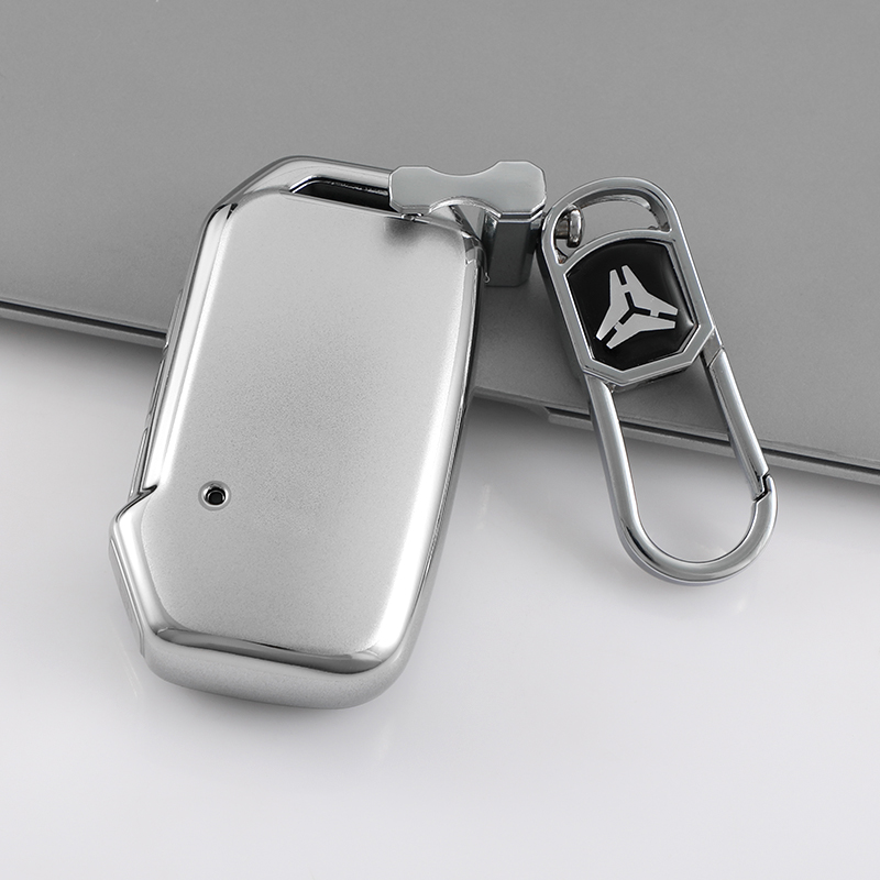 Couvercle de bouton Type C 3B + porte-clés en métal-argent
