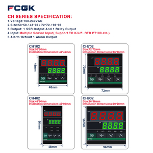 Controlador de temperatura industrial FCGK CH902, dispositivo de estado sólido, termistor de termopar de plástico, salida de relé de entrada competitiva - Product Image 3