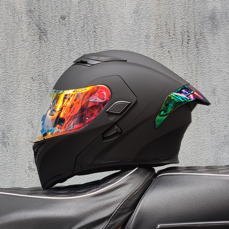 Matte Black + Iridescent Red Lens + Colorful Tail