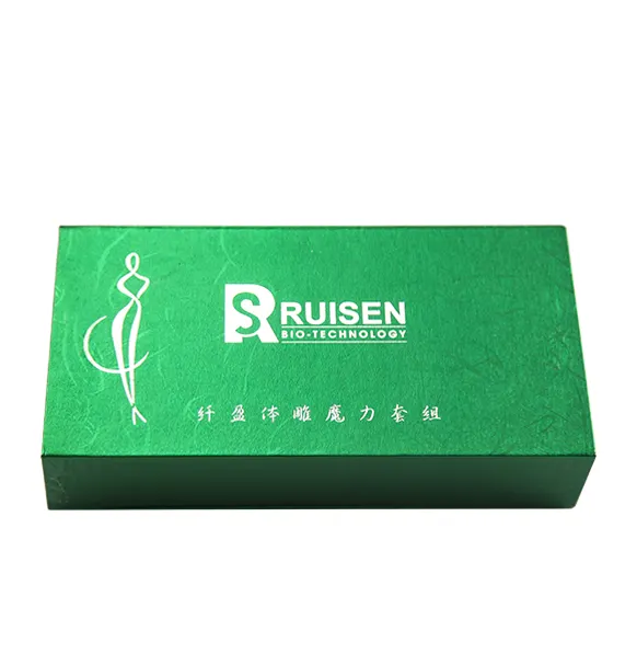 Emballage de produits de soins de santé à fermeture magnétique pliante de couleur verte écologique boîte-cadeau personnalisée boîtes en papier rigide avec eva