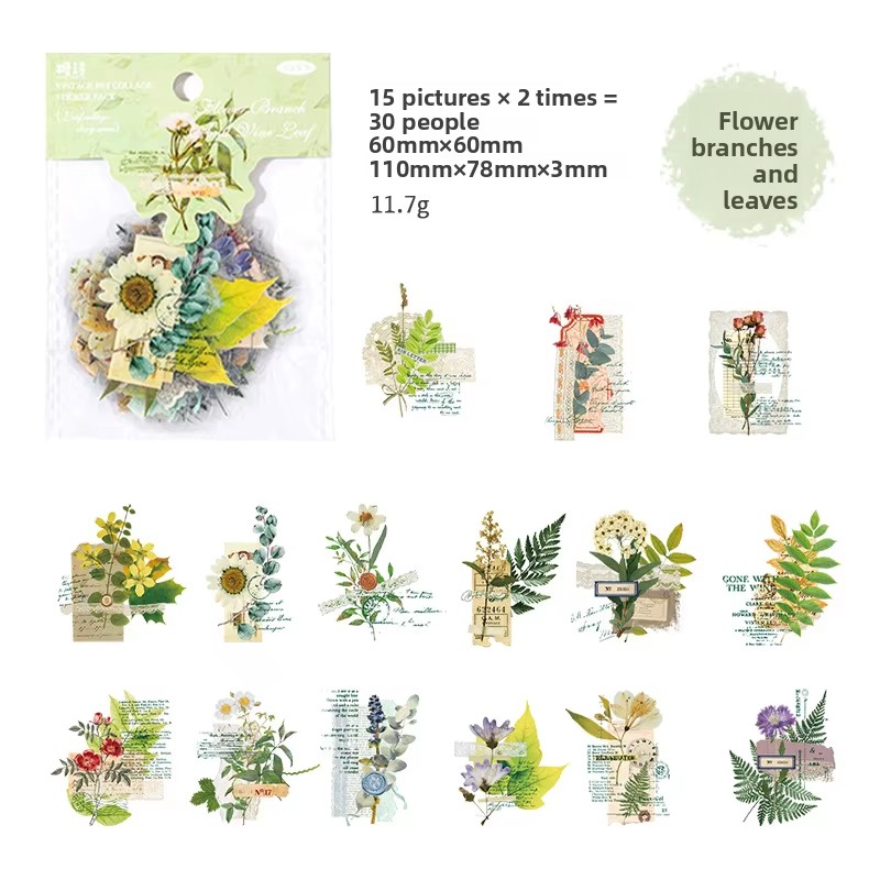 C Flower Branches and Tendrils Leaves