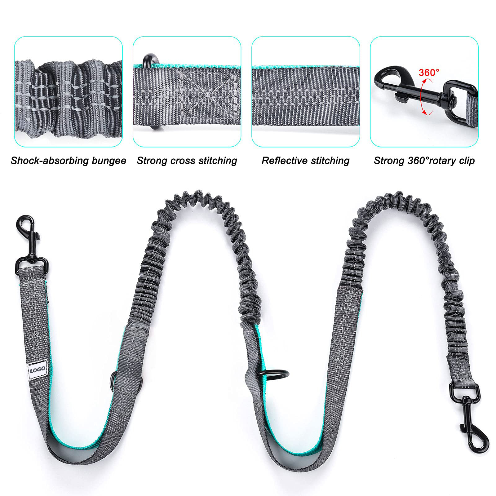 Correa para perro + collar platino