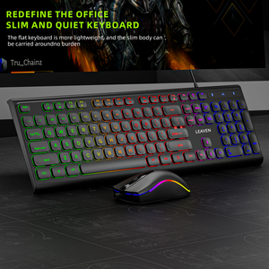 Silent <strong>Computer</strong> Typing Office Laptop Wired <strong>Keyboard</strong> and Mouse Set - Product Image 4