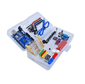 Kit de inicio para Arduino Uno R3 Breadboard Kit básico de aprendizaje simple, sonido/nivel de agua/humedad/detección de distancia, control LED
