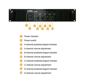 AMPLIFICADOR DE POTENCIA DE 4 canales, dispositivo con entrada de terminal RCA no equilibrada