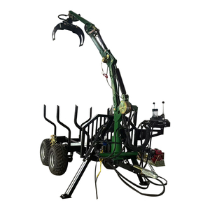Towable Small Self <strong>Loading</strong> Log Loader <strong>Timber</strong> Trailer With Crane for Tractor/Farms/Const - Product Image 1