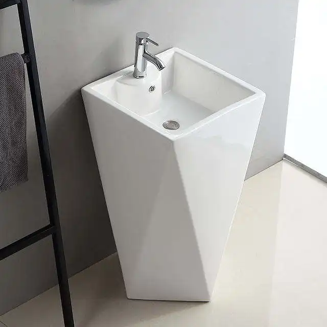 Lüks Modern bağlantısız havza parlak beyaz sanat seramik derin yükseklik el lavabo lavabo ile iyi fiyat