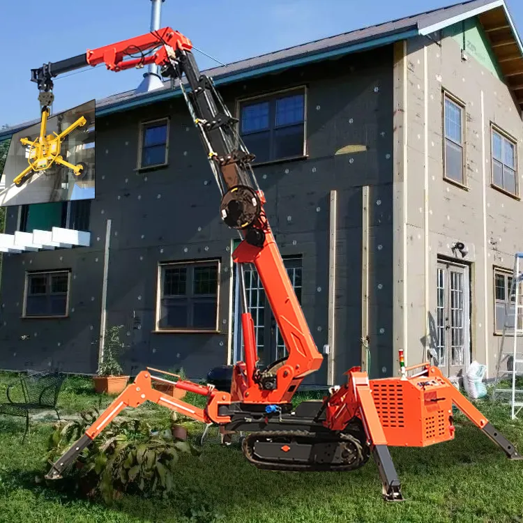 Gru a ragno Shandong 1 ton 3 ton 5 8 spider crawler gru a grane lunghe a nocche spider crane idraulico