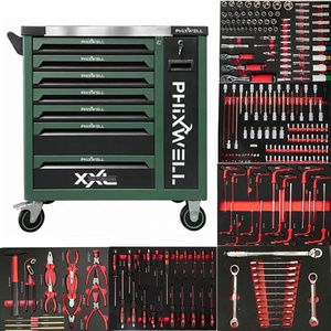 FHIXWELL 7抽屉车间车库工具箱滚轮柜钢金属手推车工具车箱柜带工具 - Product Image 6