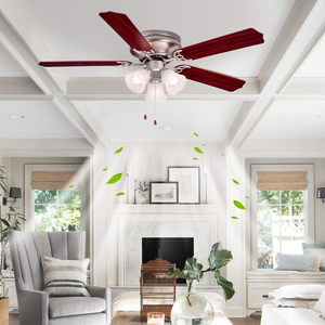 Trong Nhà Phòng Khách Gỗ Hô Mộc 5 Lưỡi Quạt Trần Bằng Gỗ 52 Inch Điện Quạt Trần Mộc Mạc Với Ánh Sáng - Product Image 1