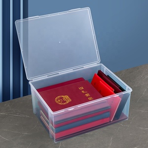 塑料透明可堆叠储物盒，用于证书文件塑料箱存储 - Product Image 1