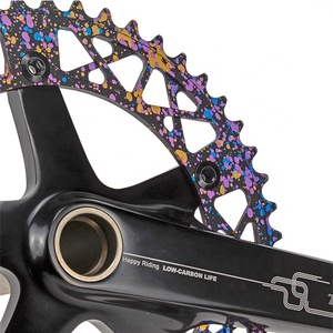 トラッキング/シングル/フィクシーバイク合金カラーアノコンポーネントトラッククランクセットAS232-3 CNCアノードカラー自転車パーツチェーンリング - Product Image 4