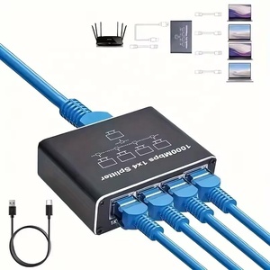 Высокоскоростной 1000 Мбит/с RJ45 Интернет-разветвитель 1 to4 RJ45 сетевой адаптер Ethernet-коммутатор 1-4 Ethernet-концентратор для 4 устройств - Product Image 1