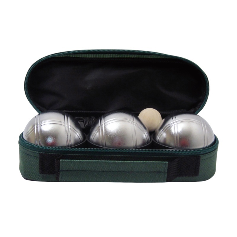 Juego de 3 bolas plateadas esmeriladas.