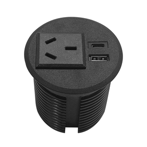 Enchufe redondo integrado estándar australiano AU, enchufe para el hogar para muebles, 1 puerto USB, 1 puerto tipo C - Product Image 1