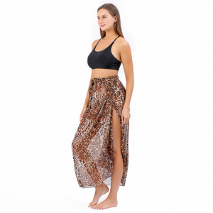 Fashion Women Leopard <strong>Sarong</strong> Skirts Bikini Cover up Beach Shawls Swimming Wear