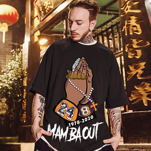 特大ヨーロッパとアメリカのブランドFat Hip-hopルース半袖Tシャツ男性用ユース大サイズメンズTシャツ8XL