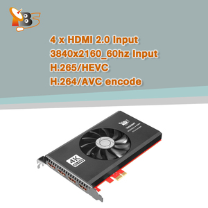 TBS6304-T 4K 60fps HDMI编码器调制器HDMI至IP PCIe编码器调制器4输入，H.264/H.265，3840x2160p视频流