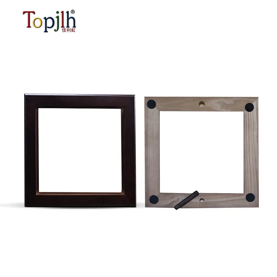 Topjlh Offres Spéciales 10.8*10.8cm cadre en bois de carreaux de céramique pour Photo en bois Photo cadre photo clair pour salon chambre