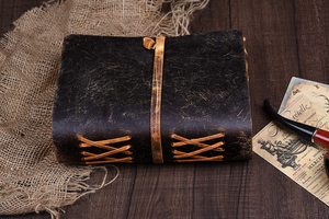 Vintage Leder Shadow Book Leder magazin Vintage Deck Edge Handmade Paper Magazine Leder gebundenes Magazin