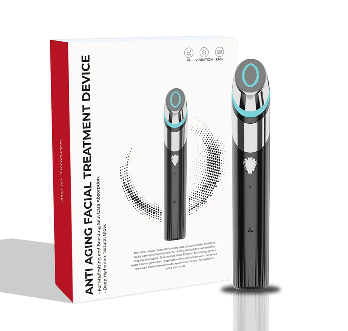 Hautpflege roter und blauer Stift 4-in-1 Led Gesichtspflege Rotlichttherapie-Gesichtsstab