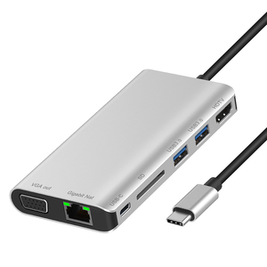 铝制Usb 7 In 1 USB C充电适配器母到Usb-C集线器公电话到VGA HDMI RJ45 - Product Image 2