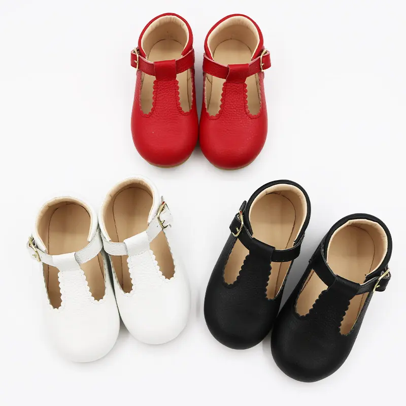 Custom Designed Kids Leather Dress Shoes Comfortable and Breathable Cheap wholesale kids shoes Baby Girl Mary Jane Shoes