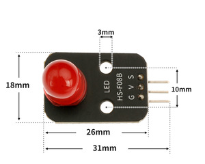 HS-F08B LED-Signal anzeige Sensor modul Entwicklungs platine Ampel Kompatibel mit Arduino/ESP32/51 DIY STEM
