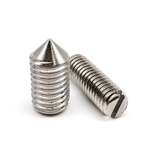 <strong>M1</strong>.6 M2 M2.5 M3 M4 M5 M6 M8 M10 A2-70 304 Stainless Steel GB71 Slotted Head Tapered End Cone Point Set <strong>Screw</strong> Headless Grub Bolt - Product Image 4