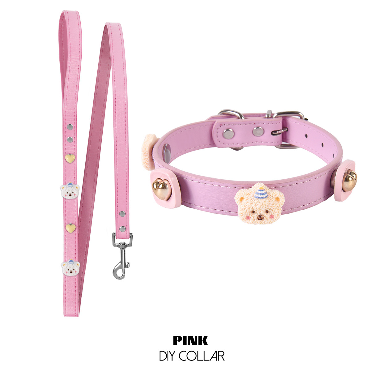 Pink collar and leash