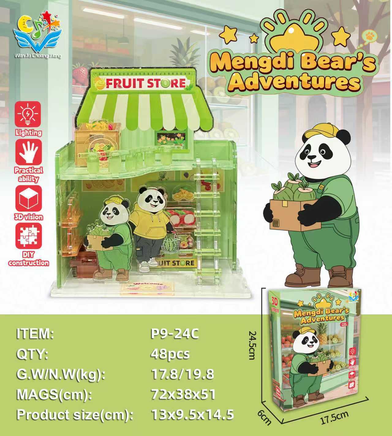 Mengdi Bear Fruit Shop p9-24c-48 scatole