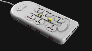 Toma de corriente universal de 6 vías, toma de corriente usb con interruptor individual