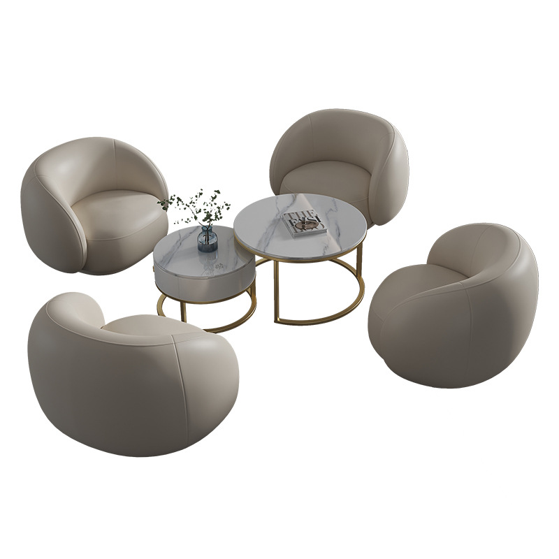 Ensemble canapé simple x 4 tables basses (blanc cassé)